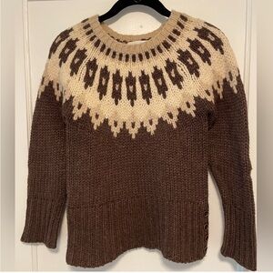 Vintage Abercrombie & Fitch Brown/Cream Nordic Wool/Cashmere Sweater, Size M
